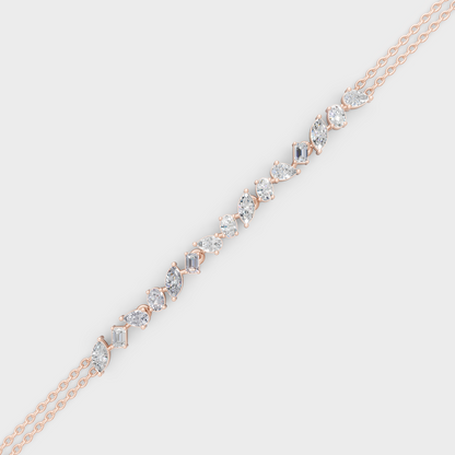 1.04 Ct Multi-Shape Lab-Grown Diamond Bracelet Rose Gold