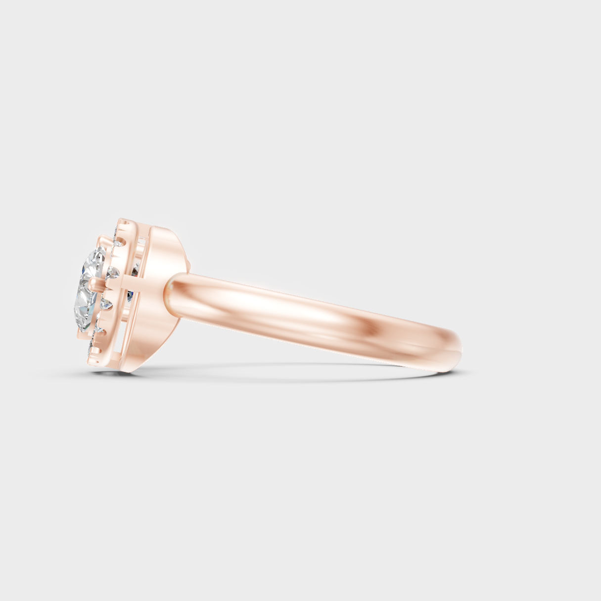 Modern Rose Gold Halo Engagement Ring With Brilliant Sustainable Lab Diamonds