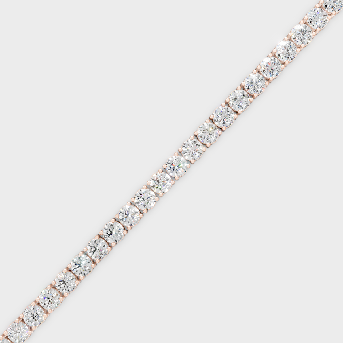 Luxury Round Diamond Tennis Bracelet Rose Gold Jewelry