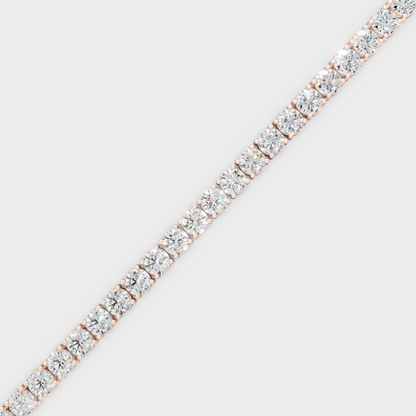 Luxury Round Diamond Tennis Bracelet Rose Gold Jewelry