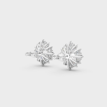 Hallmarked 14K White Gold Stud Earrings With 2.6 Carat Total Weight Lab Diamonds