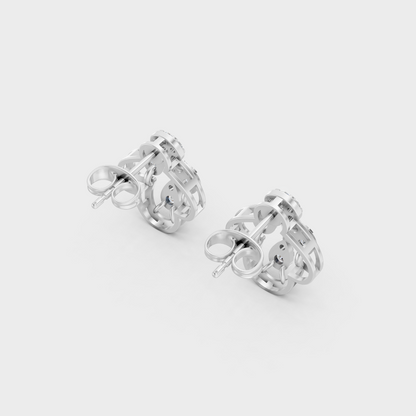 Hallmarked 14K White Gold Stud Earrings With 0.56 Carat Total Weight Lab Diamonds