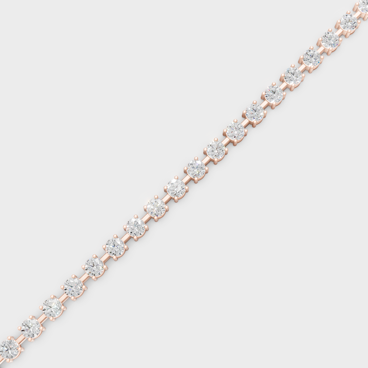 Luxury Round Diamond Tennis Bracelet Rose Gold Jewelry