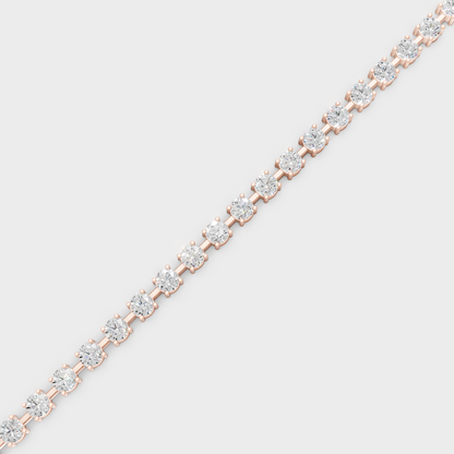 Luxury Round Diamond Tennis Bracelet Rose Gold Jewelry
