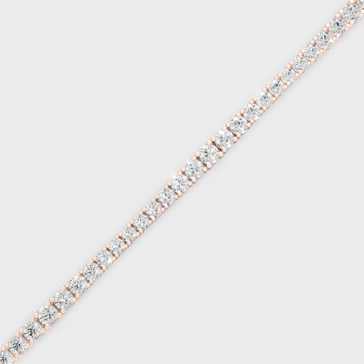 Luxury Round Diamond Tennis Bracelet Rose Gold Jewelry