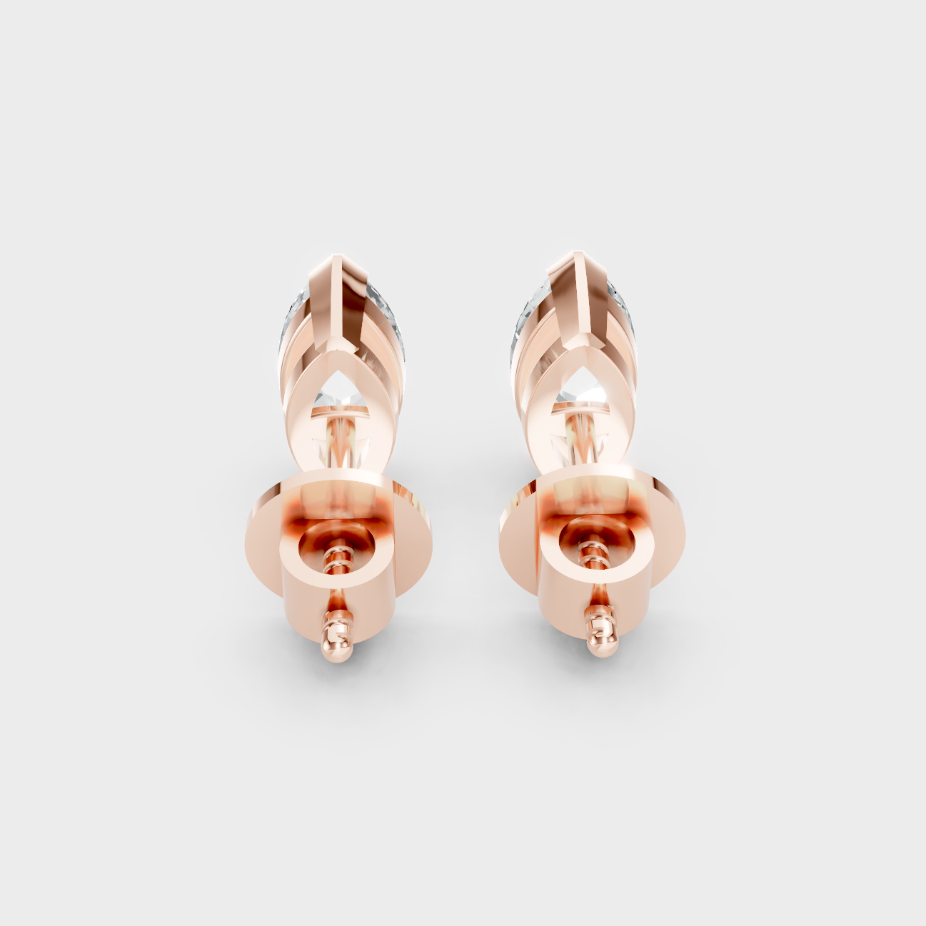 Elegant Marquise Cut Lab Grown Diamond Earrings Rose Gold Fine Jewelry