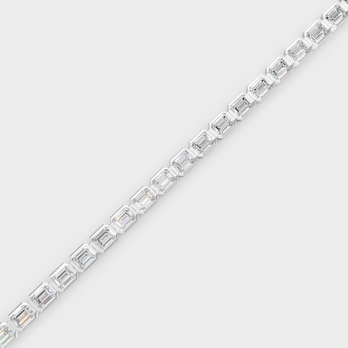 9.30 Ct Emerald Cut Lab-Grown Diamond Tennis Bracelet in