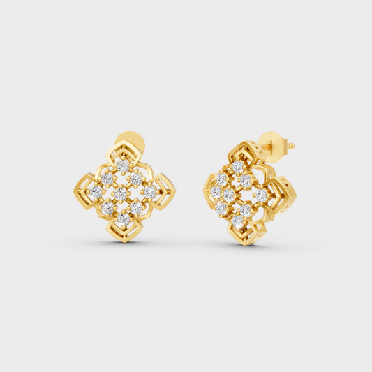 GLI Certified 0.64 Ct TW Round-Cut Lab-Grown Diamond Stud Earrings In 18K Yellow Gold