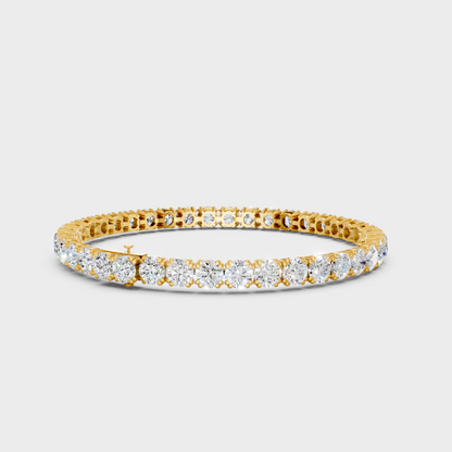 Premium Round Diamond Tennis Bracelet Yellow Gold