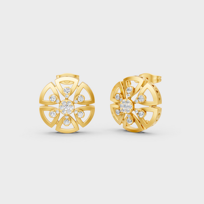 GLI Certified 0.52 Ct TW Round-Cut Lab-Grown Diamond Stud Earrings In 18K Yellow Gold
