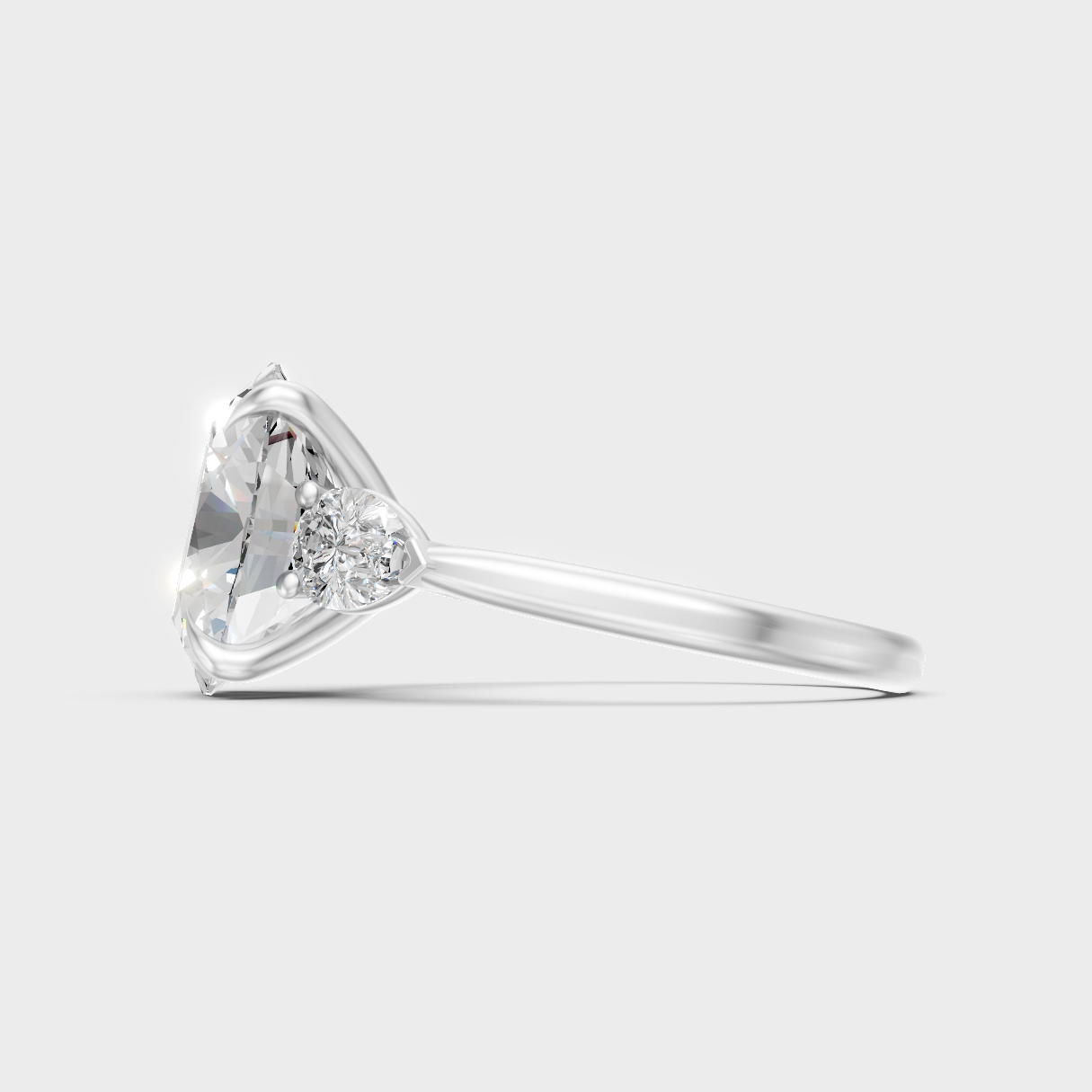 White Gold Oval And Pear Lab-Grown Diamond Ring With Hallmark Quality
