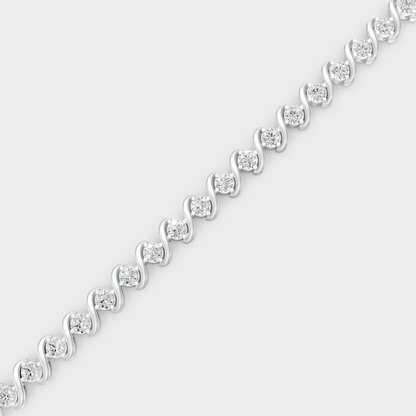Luxury Round Diamond Bracelet White Gold Jewelry
