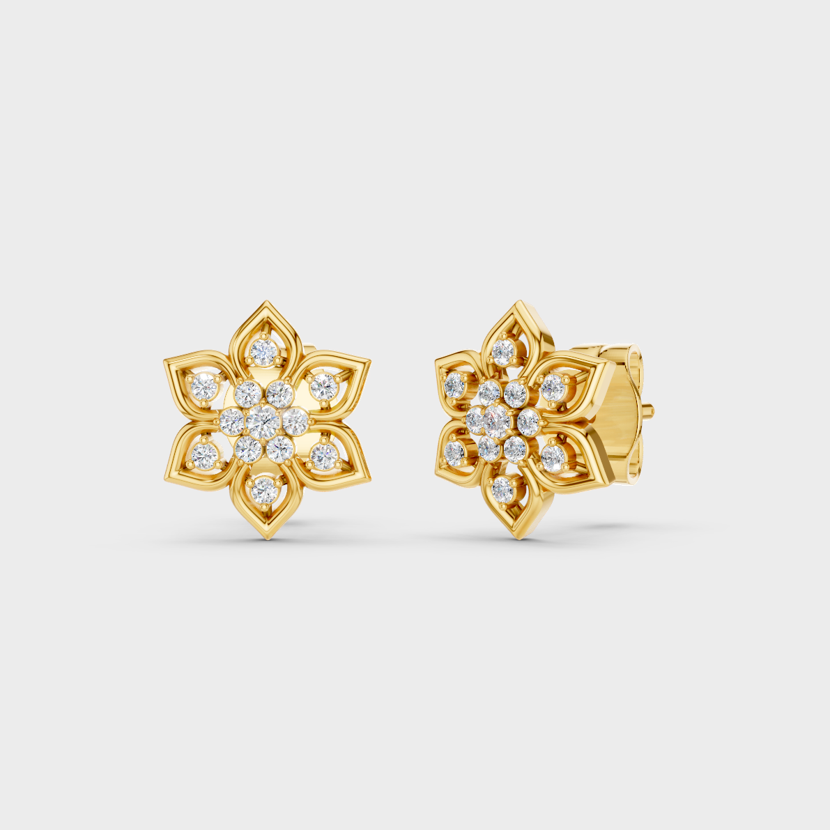 GLI Certified 0.14 Ct TW Round-Cut Lab-Grown Diamond Stud Earrings In 18K Yellow Gold