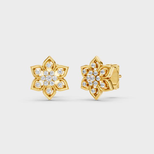 GLI Certified 0.14 Ct TW Round-Cut Lab-Grown Diamond Stud Earrings In 18K Yellow Gold