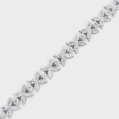 Luxury Marquise Round Diamond Bracelet White Gold Jewelry