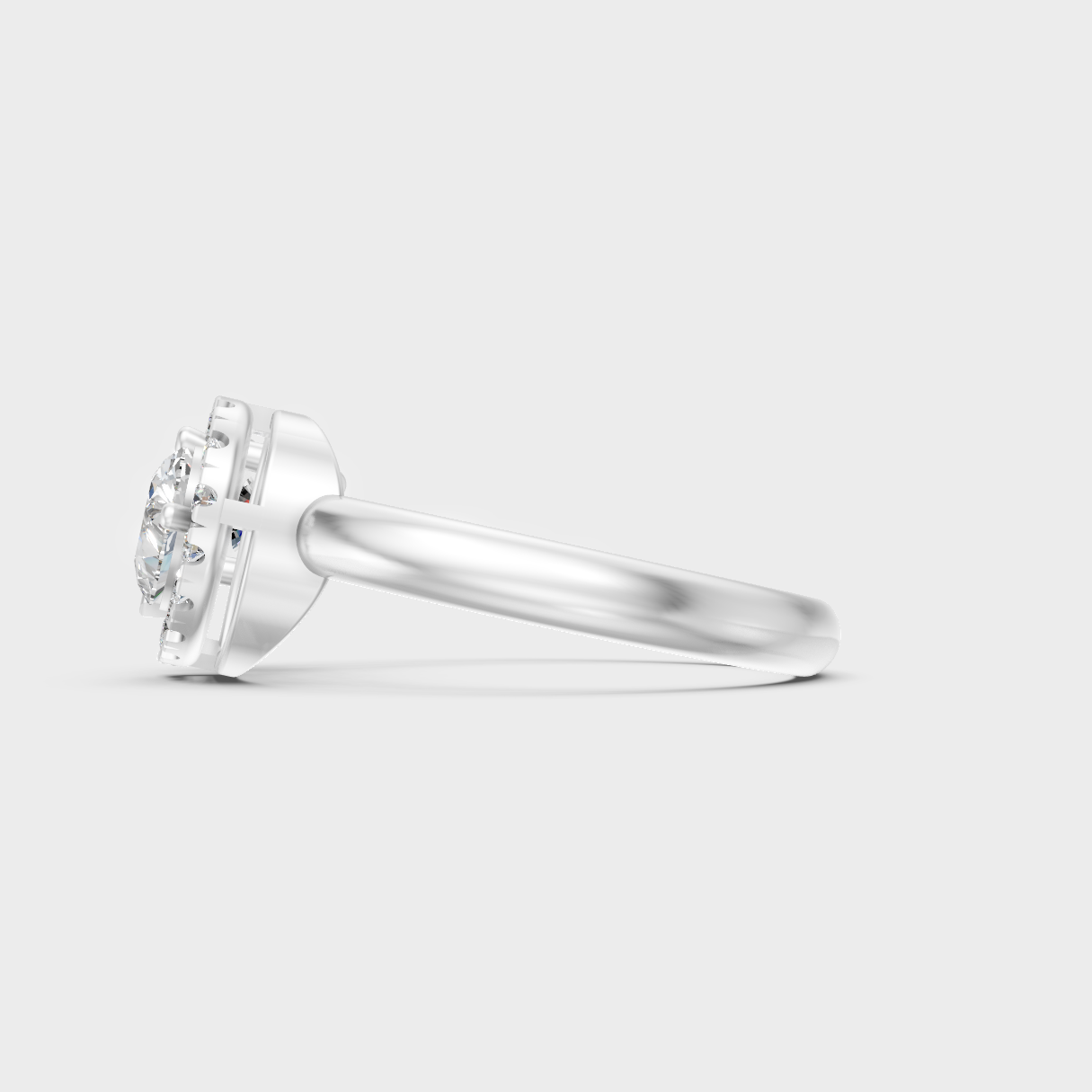  White Gold Pear-Shaped Lab-Grown Diamond Halo Ring With Hallmark Quality