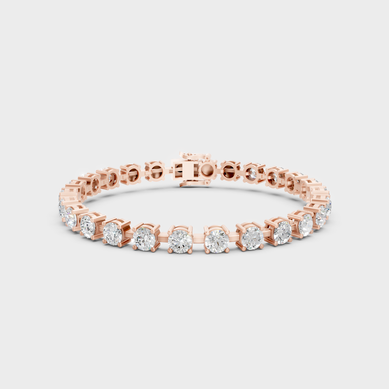 10.5 Ct Round Cut Lab-Grown Diamond Tennis Bracelet Rose Gold