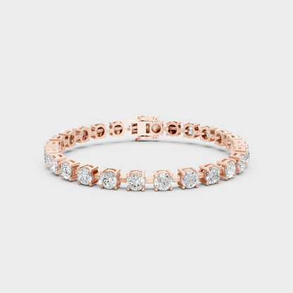 10.5 Ct Round Cut Lab-Grown Diamond Tennis Bracelet Rose Gold