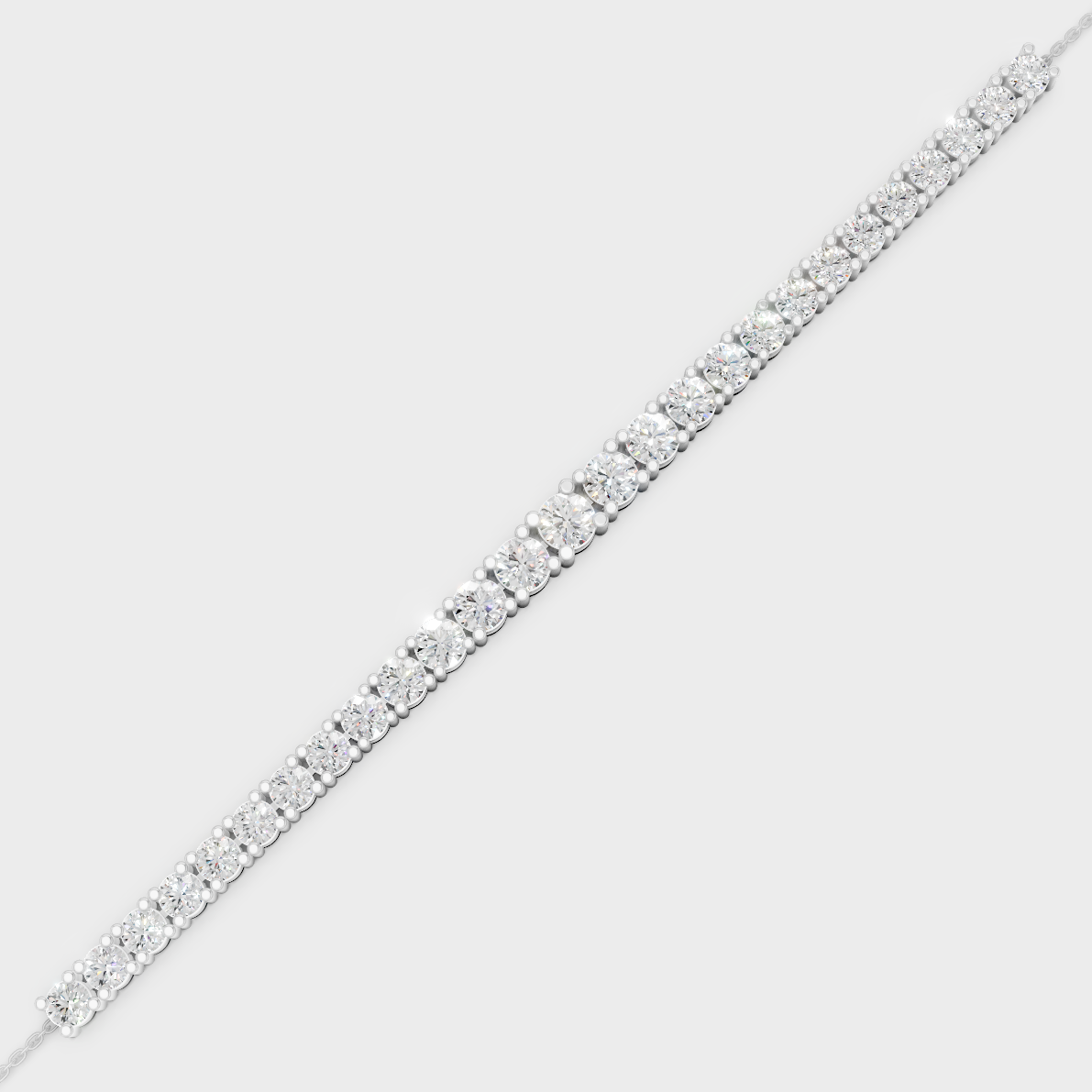 Luxury Round Diamond Bracelet White Gold Jewelry