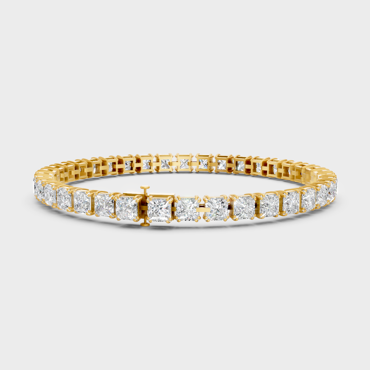 Hallmark Gold Princess Lab Diamond Bracelet Yellow Gold