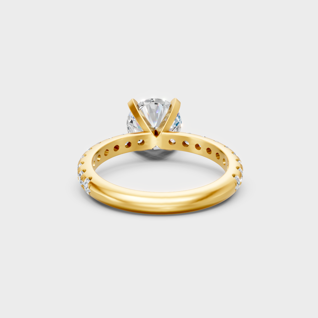 Premium Yellow Gold Jewelry Showcasing Round Lab Diamond Design