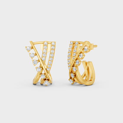 GLI Certified 0.38 Ct TW Round-Cut Lab-Grown Diamond Stud Earrings In 18K Yellow Gold 