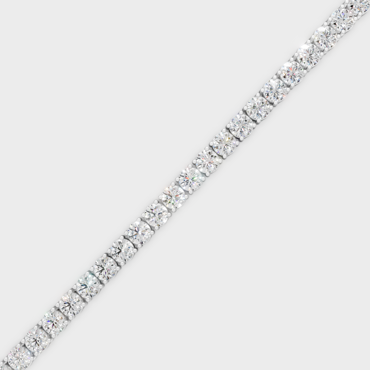 Luxury Round Diamond Bracelet White Gold Jewelry
