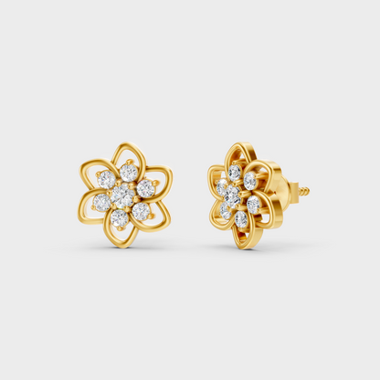 GLI Certified 0.18 Ct TW Round-Cut Lab-Grown Diamond Stud Earrings In 18K Yellow Gold