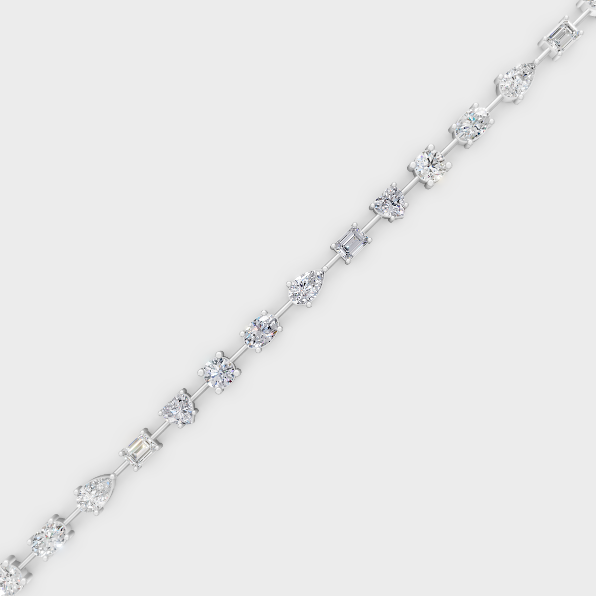 3.99 Ct Multi-Shape Diamond Tennis Bracelet in