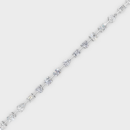 3.99 Ct Multi-Shape Diamond Tennis Bracelet in