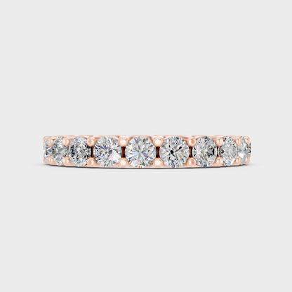 Round Cut Lab Diamond Eternity Ring In Rose Gold Elegant Design