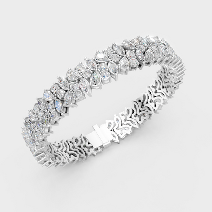 Elegant Lab-Grown Diamond Bracelet Multi Shape White Gold