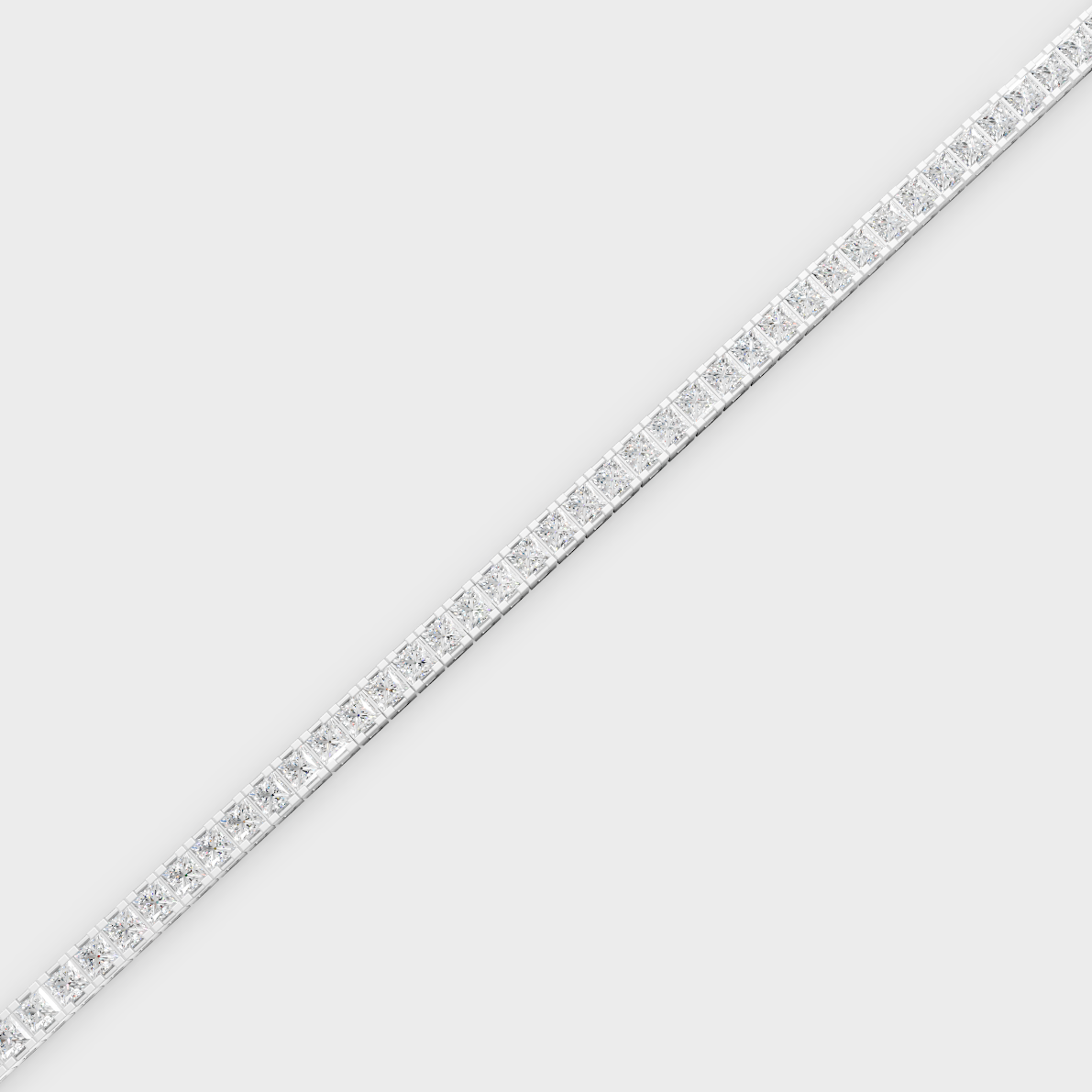 4.56 Ct Lab-Grown Princess Cut Diamond Tennis Bracelet in