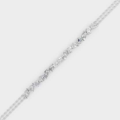 Luxury Multi Shape Diamond Bracelet Platinum Jewelry