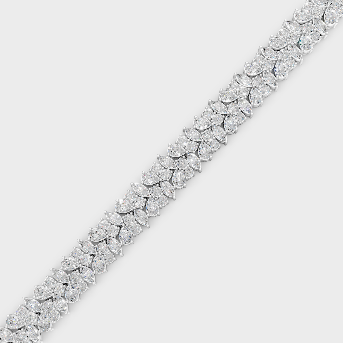 Luxury Multi Shape Diamond Bracelet White Gold Jewelry