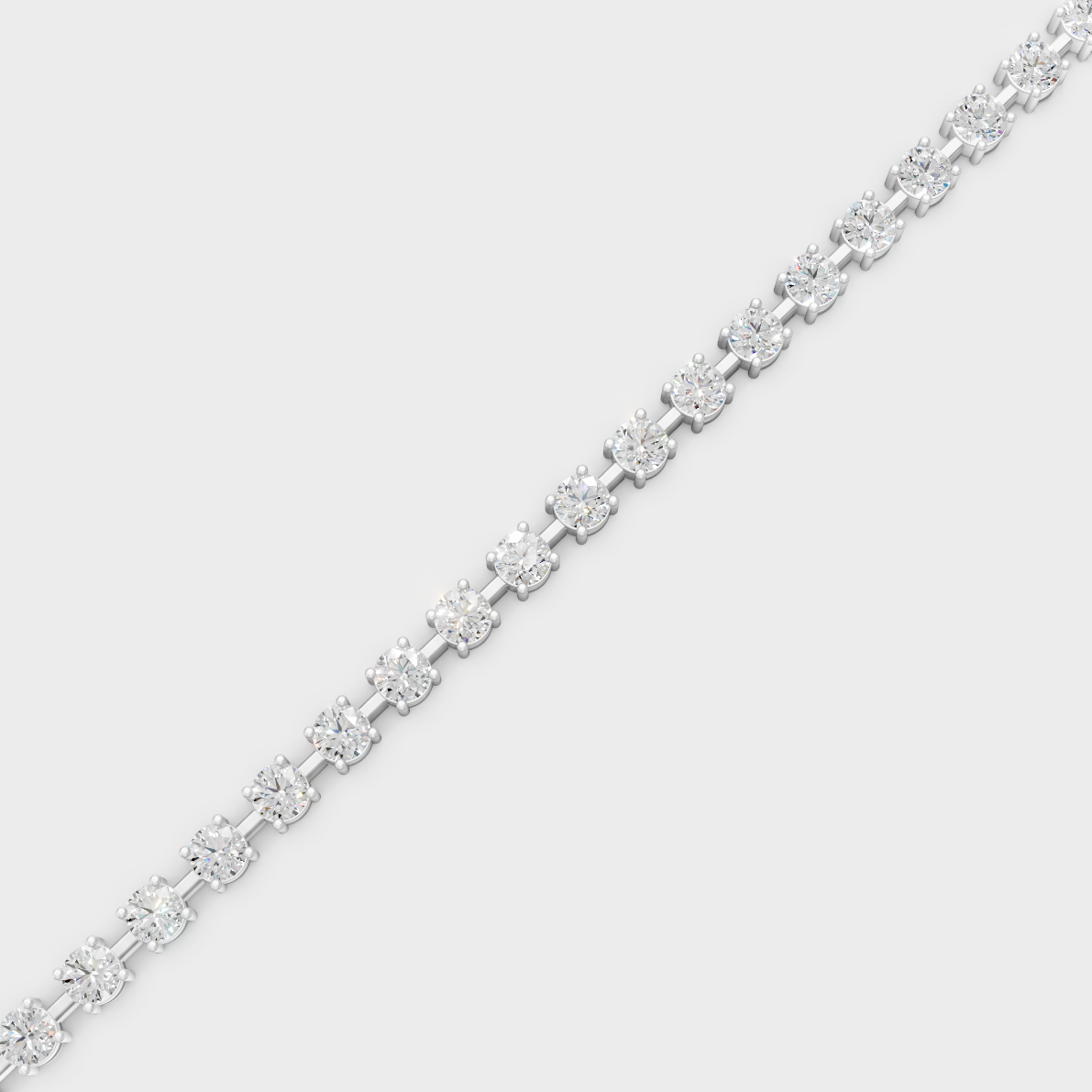 Luxury Round Diamond Bracelet White Gold Jewelry