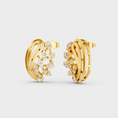 GLI Certified 0.46 Ct TW Round-Cut Lab-Grown Diamond Stud Earrings In 18K Yellow Gold
