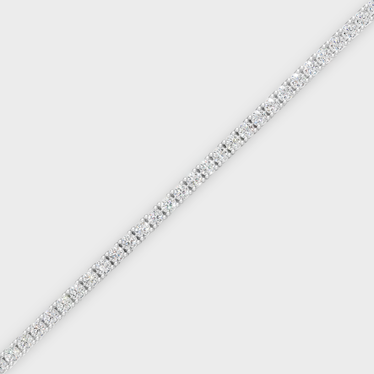 Elegant Round Diamond Bracelet White Gold Jewelry