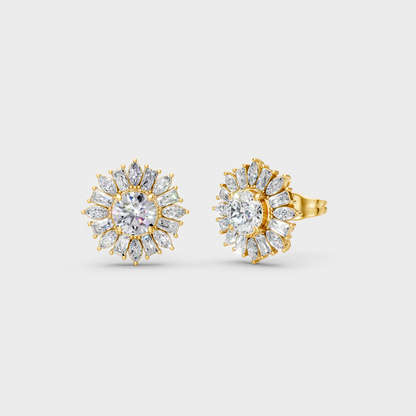 GLI Certified 2 Ct TW Multi-Shape Lab-Grown Diamond Stud Earrings In 18K Yellow Gold