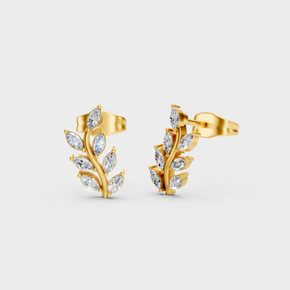GLI Certified 0.34 Ct TW Marquise-Cut Lab-Grown Diamond Stud Earrings In 18K Yellow Gold 