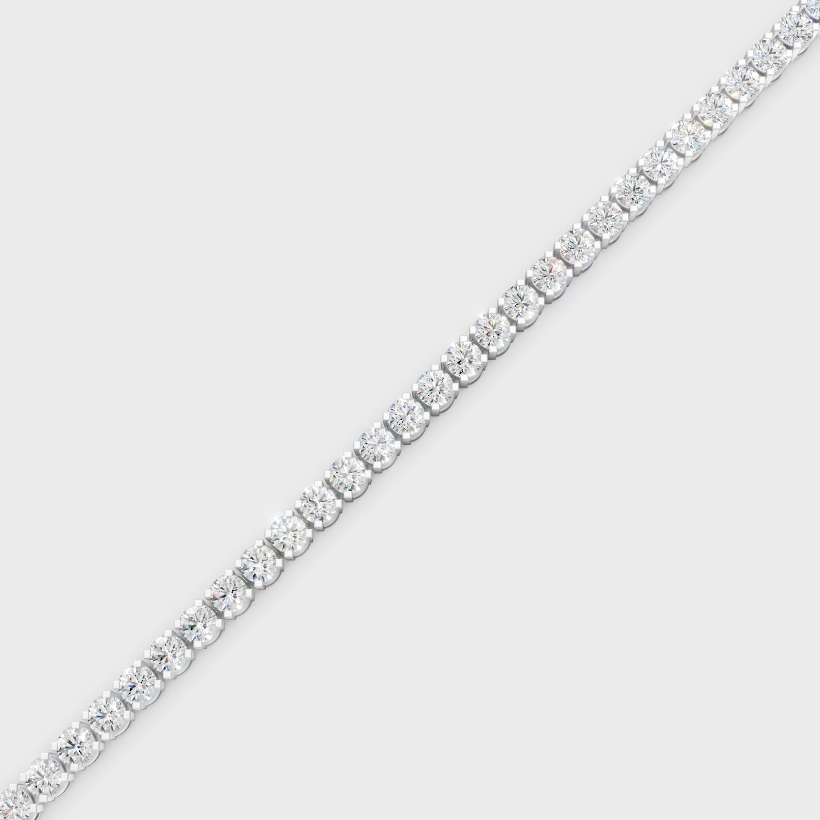 7 Carat Round Cut Lab Grown Diamond Tennis Bracelet in