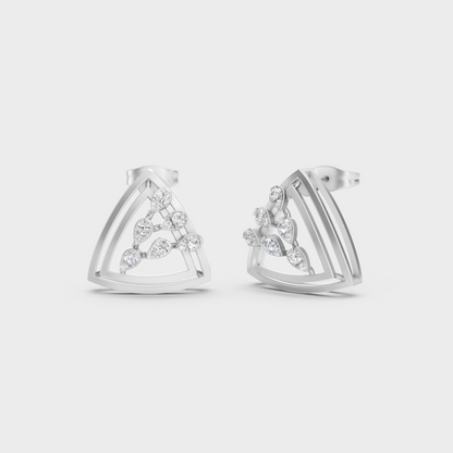 GLI Certified 0.36 Ct TW Round-Cut Lab-Grown Diamond Stud Earrings In 14K White Gold