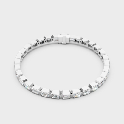 9.30 Ct Emerald Cut Lab-Grown Diamond Tennis Bracelet in