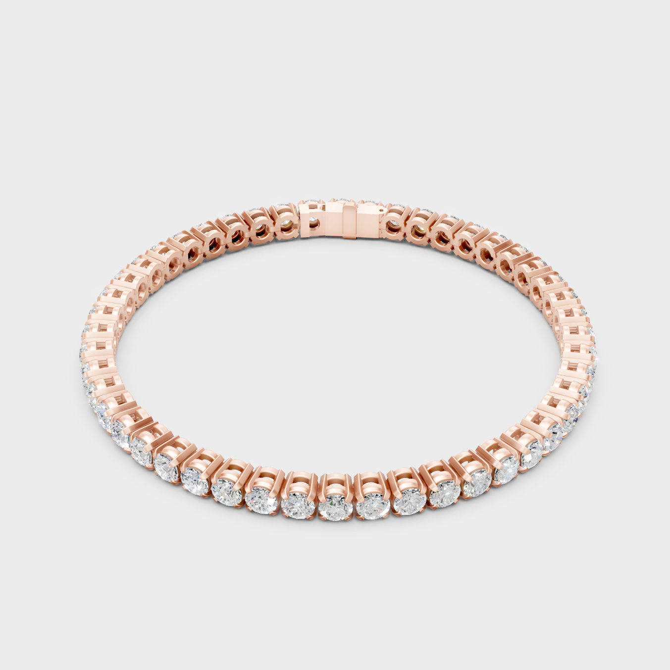 7 Carat Round Cut Lab Grown Diamond Tennis Bracelet in