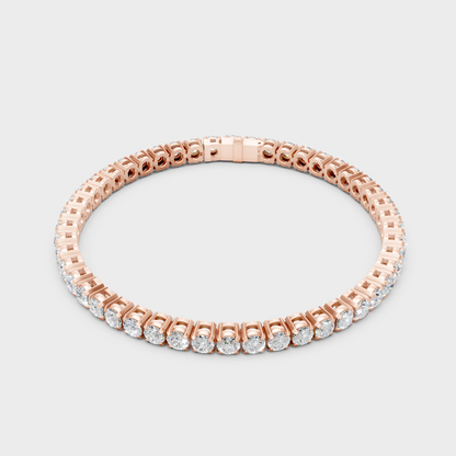 7 Carat Round Cut Lab Grown Diamond Tennis Bracelet in