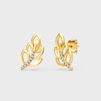 GLI Certified 0.08 Ct TW Round-Cut Lab-Grown Diamond Stud Earrings In 18K Yellow Gold 