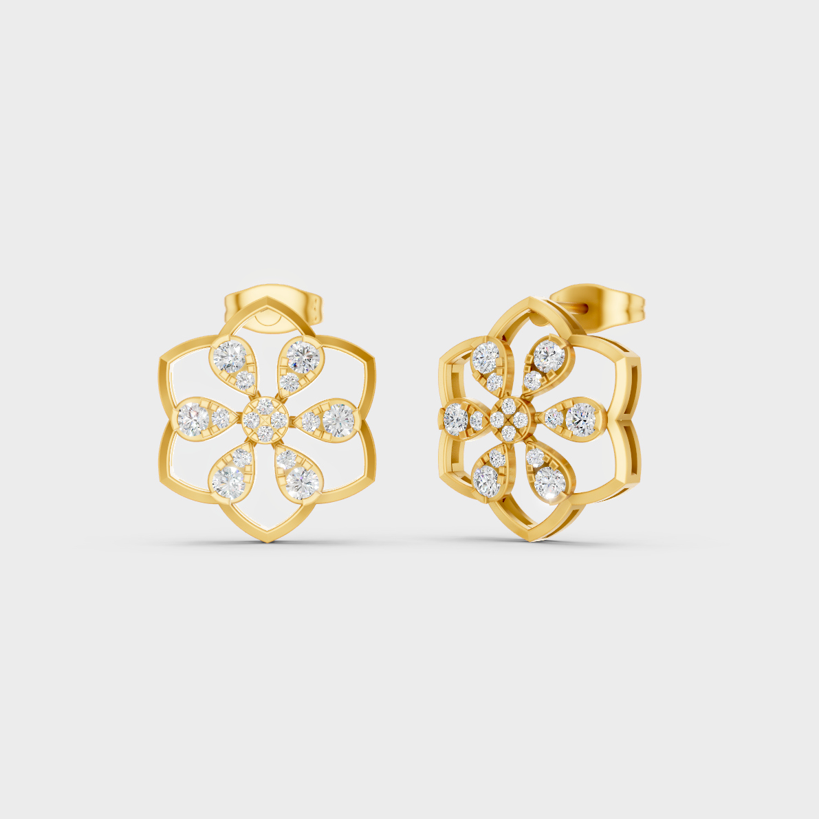 GLI Certified 0.70 Ct TW Round-Cut Lab-Grown Diamond Stud Earrings In 18K Yellow Gold