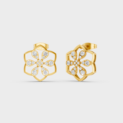 GLI Certified 0.70 Ct TW Round-Cut Lab-Grown Diamond Stud Earrings In 18K Yellow Gold
