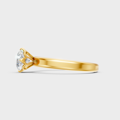 Sustainable Yellow Gold Ring With A Brilliant Lab-Grown Diamond
