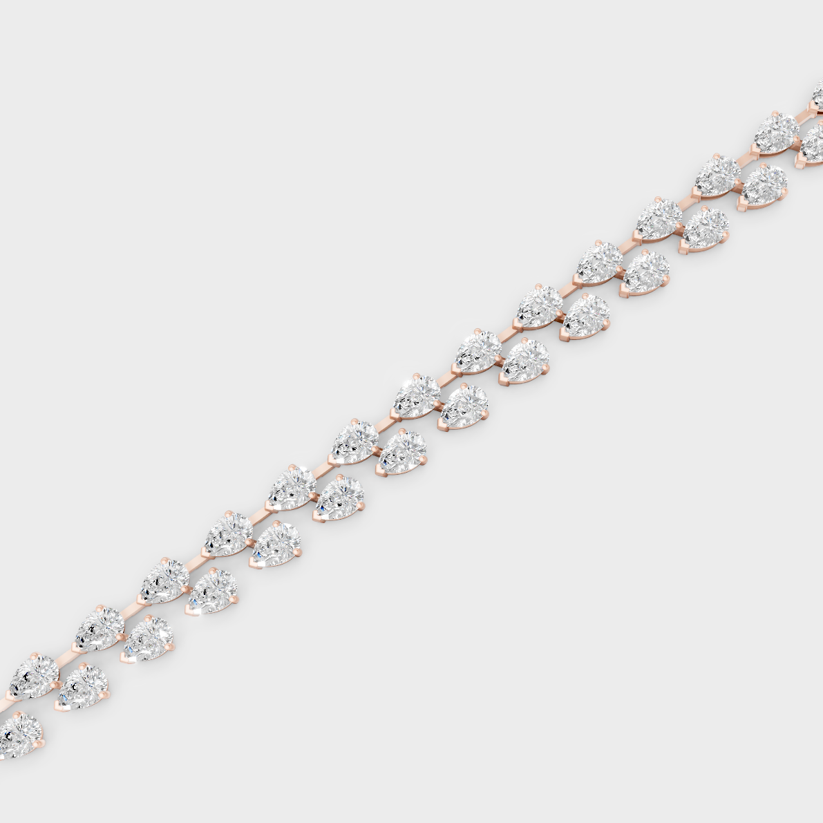 26.52 Carat Pear Cut Lab-Grown Diamond Bracelet | Certified | Hallmark Gold & Platinum
